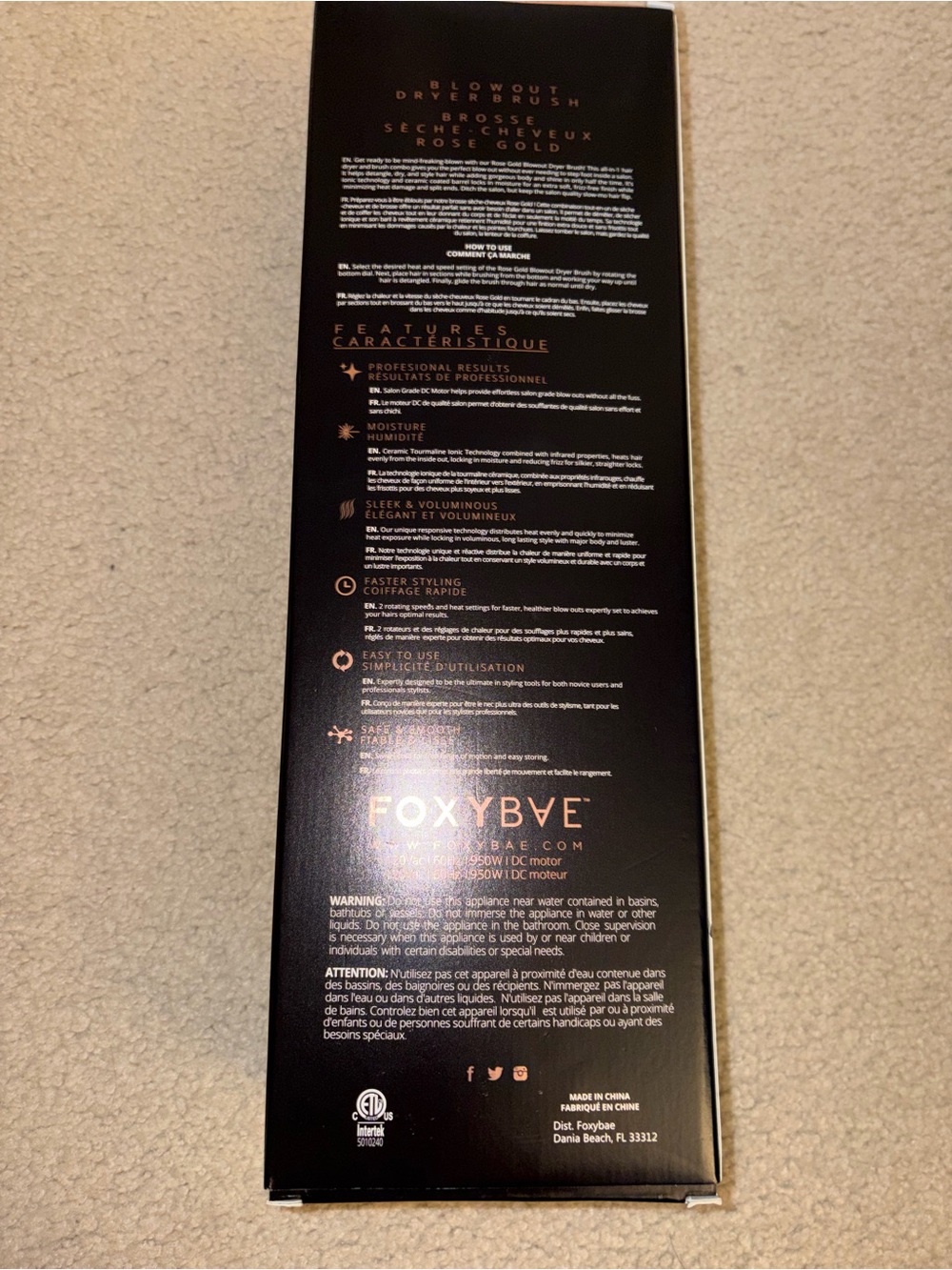 FOXYBAE Rose Gold Blowout Dryer Brush Pro, NWT - Picture 4 of 7